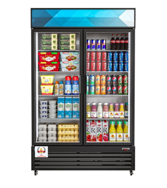 2 Door Glass Refrigerator- SWING DOOR 44cu.ft.